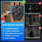 YORWHIN Music Boxing Machine for Adults, Wall Mounted Boxing Training Equipment w/9 Modes & Speeds, Black