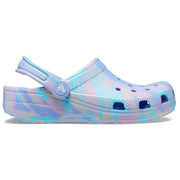 Crocs Kids Classic Marbled Tie Dye Clog, Moon Jelly Multi, Lightweight Waterproof Breathable, 1 Little Kid, 207002