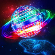Siqh Flying Orb Ball Toy, 360 Rotating Soaring Hover Orb, Boomerang Spinner with Magic RGB LED Lights, Hand Controlled, Blue