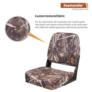 Seamander Marine Grade Camo Fishing Boat Seat, Low Back, Heavy-Duty Vinyl, Aluminum Frame, 2 Pack BS101CA(A)-2