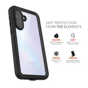 Body Glove Tidal Waterproof Phone Case, Slim Hard Shell with Built-In Screen Protector, Black/Clear, Compatible with Samsung Galaxy A37 5G and A36 5G, Drop Tested to 6ft, 100145550