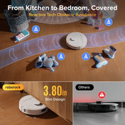 Roborock Qrevo S Pro Robot Vacuum and Mop, 18,500Pa Suction, Multifunctional Dock with 167F Mop Self-Cleaning, Smart Obstacle Avoidance, Anti-Tangle Brush