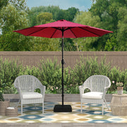 AbbLe 300002-R-V1 9 Feet Crank & Tilt Patio Umbrella-Red