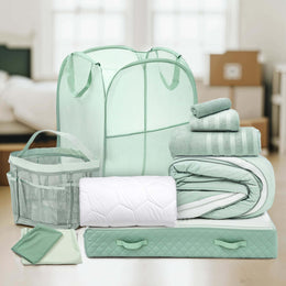 Ravure WM-VR-BTCK-SGE Dorm Room Essentials Complete Set, Twin XL Comforter Set, Dorm Bedding, Sage Green, 13 Pieces