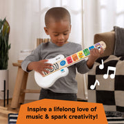 Baby Einstein Hape Rock & Strum Magic Touch Toy Guitar, White, Battery Powered, Ages 6+ Months