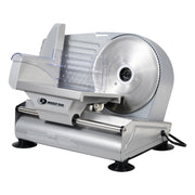 Mossy Oak Premium 7.5-Inch Metal Food Slicer, 180-Watt Motor, Stainless Steel Serrated Blade, Silver