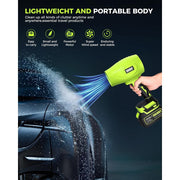 SNJORT Cordless Leaf Blower, 980000 RPM, 21V Battery, Lightweight Handheld with 8.2-Inch Extended Nozzle
