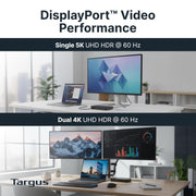 Targus DOCK316USZ Universal USB-C Docking Station, Dual 4K UHD DisplayPort, 100W Power Delivery, Black