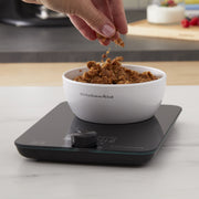 KitchenAid Digital Kitchen Scale, Tempered Glass Surface, 11lb Capacity, Measures Dry and Liquid Ingredients, White, KQ914WH