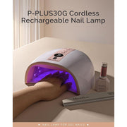 MelodySusie PLUS30G Rechargeable UV LED Nail Lamp, 48W, Cordless with 3 Timer Settings, Pink