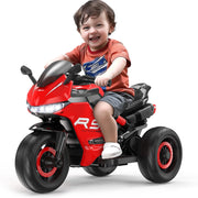 Spptty 12V Electric Kids' Ride-On Motorcycle With 3 Wheels, Red