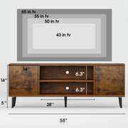 Homall TS106S2FE 65 Inch Modern TV Stand, Rustic Oak Wood Entertainment Center with Storage Drawers & Cable Management