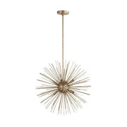 Quorum Electra Eight Light Pendant, Transitional Style, Aged Silver Leaf Finish, 23 in Height and Width, 600-8-60