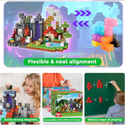 Annexfun Magnetic Building Blocks, 500 PCS Magnetic Cubes with 43 Vibrant Shapes, STEM Educational Toy for Kids Age 3 and Up, Safe ABS Plastic Construction, 4219