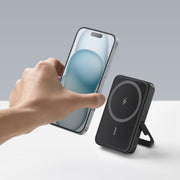 Anker MagGo Magnetic Battery Pack, 5,000mAh, 7.5W Wireless Charger with Foldable Stand, Black