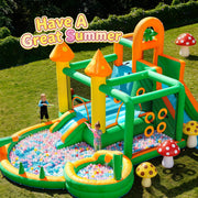 TASKBAY Giant 10 in 1 Inflatable Water Slide with Extended 17FT Slide, Bounce House, Ball Shooting, Ring Toss, Dual Pools for Kids 3-10