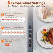 YUWENUS Electric Warming Tray, Fast Heating Silicone Mat, 8-Level Temperature Control, Large 26x15 in Surface, Gray, T2655426