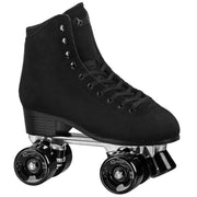 Roller Derby Pacer Slider Outdoor Roller Skates, Black Suede, Aluminum Chassis, 65mm Kemistry Glide Wheels, Bevo Silver-5 Bearings, Lace-Up, Unisex Adult M07/W08, P227BK08