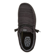 HEYDUDE Wally Stretch Sox Men's Loafers, Breathable Knit, Memory Foam Insole, Black, Size 8M, 41898-060