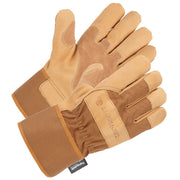 Carhartt Insulated Duck Synthetic Leather Safety Cuff Gloves - Brown - XL