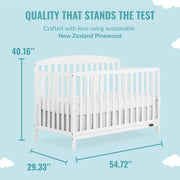 Dream On Me 6570-WHT Odelle 5 in 1 Convertible Crib, JPMA & Greenguard White