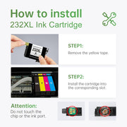 Excellink 232XL Ink Cartridges Combo Pack, 5-Pack, High Yield Black Cyan Magenta Yellow