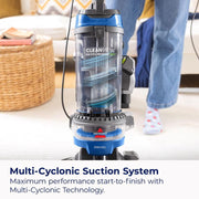 BISSELL CleanView Swivel Rewind Pet Upright Vacuum Cleaner, 13 in Cleaning Path, Multi-Cyclonic Suction, XL Easy Empty Dirt Tank, 27 ft Cord, Blue, 3839