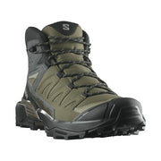 Salomon X Ultra 360 Mid GTX Men's Hiking Shoes, Waterproof Gore-Tex, Olive Night Black Peat, Lace-Up, Cushioned Midsole, Contagrip Outsole, L47865600