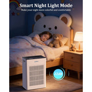 AIRFIRE Air Purifier for Pets, Large Room 2000 Sq.Ft, True HEPA H14 Filter, Ultra-Quiet Sleep Mode 22dB, Real-Time Air Quality Monitor, AP309