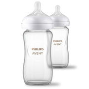 Philips Avent SCY913/02 Glass Natural Baby Bottle with Natural Response Nipple, 8oz, 2 Pack