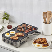 Cuisinart Griddler Electric Sandwich Maker, 5-in-1 Cooking with Reversible Nonstick Plates, Adjustable Dual Temperature Controls, Brushed Stainless Steel, GR-4NNAS