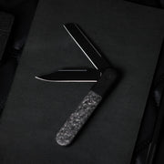 Swiss Tech Barlow Double Bladed Pocket Knife, Dual AUS-8 Steel Blades, Marbled Carbon Fiber Handle, Slip Joint, Compact Folding Design, 6164