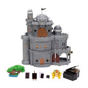 Jakks Pacific Deluxe Bowser Castle Action Figure Playset, 12 in Three-Story with 1.5 in Bowser Figure, Piano, Bonsai Tree, Heat-Activated Paintings, 432254