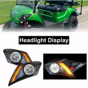 Partiue Golf Cart LED Light Kit for Yamaha Drive2 2017+, 12V, Headlights and Taillights, Black Housing