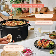 Beautiful 19622 4Qt Slow Cooker with Touch-Activated Display, Black Sesame by Drew Barrymore