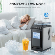 Havato Countertop Ice Maker, Portable Bullet Ice Machine, Adjustable Ice Cube Size, 26 lb Daily Output, Self-Cleaning, Quiet Operation, Black, 12u-1