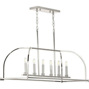 Progress Lighting P400175-104 Seneca 6-Light Polished Nickel Linear Chandelier