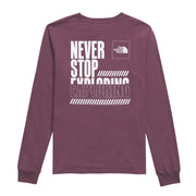 The North Face Brand Proud Logo Graphic Long-Sleeve T-Shirt for Ladies - Midnight Mauve - S