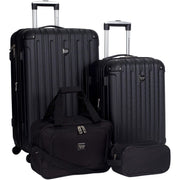 Travelers Club T-55504-001 Midtown Hardside Luggage Travel, Black, 4-Piece Set
