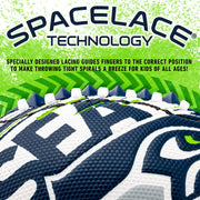 Franklin Sports Seattle Seahawks Youth Mini Football, 8.5 in, SPACELACE Easy Grip Texture, Air Tech Cover, 70152F28Z