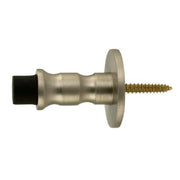 Solid Brass Ridged Doorstop - Brushed Nickel