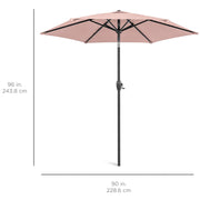 Best Choice Products Outdoor Market Patio Umbrella, Heavy-Duty Steel Frame, Weather-Resistant Polyester Canopy, Push-Button Tilt, Crank Lift, Vented Top, 7.5ft, Rose Quartz