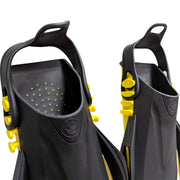 Body Glove BG22050SET-S/M-BLKYLW Aire Full Face Snorkel and Fins Set for Adults, Anti-Fo, S/M, Black/Yellow