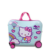Fast Forward Hello Kitty Ride On Scooter Hardside Kids Luggage, Mint Green