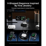 Famous Tech Shop 25W Qi2 3-in-1 Magnetic Wireless Charging Station with Smart Display and TEC Cooling Fan for iPhone Apple Watch AirPods, JJT-970