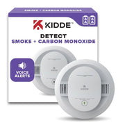 Kidde Smoke and Carbon Monoxide Detector, Dual Hazard Detection, Voice Alerts, LED Warning Lights, Battery Powered, 5 in., 30CUDR-V