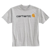 Carhartt Logo Graphic Loose-Fit Heavyweight Short-Sleeve T-Shirt - Heather Gray/Black - L