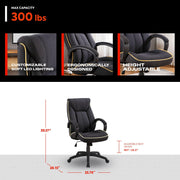 Lucent PC Chair with Fabric Upholstery, Adjustable Height, and Ergonomic Design in Dark Gray