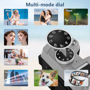 XLURC 6K Digital Camera, 84MP Sensor, 18X Digital Zoom, Wi-Fi Enabled, 3-Inch Flip-Up Touchscreen, Black, JWD-WX09-1-6K-Black