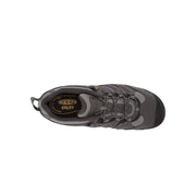 KEEN Utility Lansing Low Steel Toe Work Shoes with Electrical Hazard Protection, Magnet/Majolica Blue, 9.5 Wide, 1023204